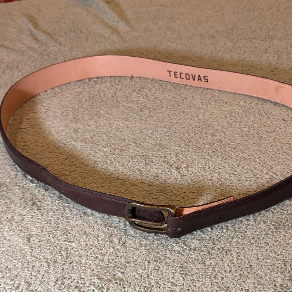 Tecovas Handmade in Mexico Brown Leather Belt with Cream Lining sz 40